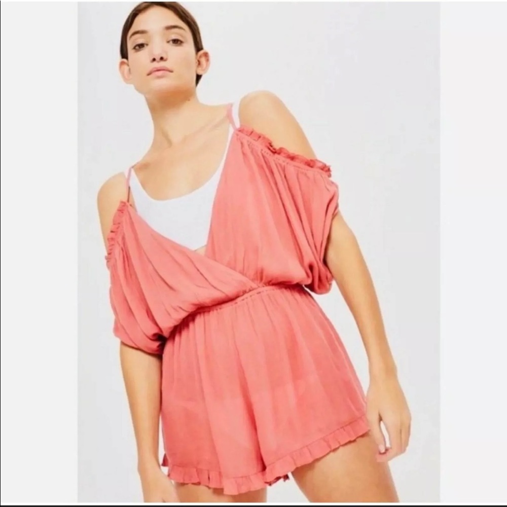Topshop Blush Coverup Romper Surplice Wrap S NWT